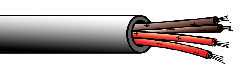 MCS-LFH, 2-leder høyttalerkabel, svart