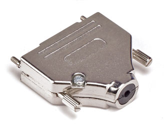 D-SUB 25 pin metal cover, deluxe, straight entry, nickel