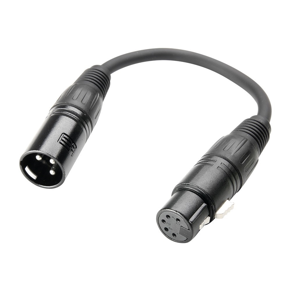 Adam Hall Cables 3 STAR DHM 0020 - Adapter DMX Cable | Adam Hall® XLR 5-pole Female x XLR 3-pole Male | 0.2 m