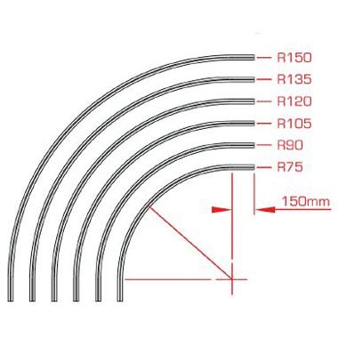 [T84052] Doughty Studio Rail 60 Curve R=75 Black