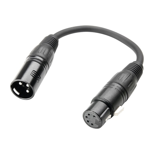 [K3DHM0020] Adam Hall Cables 3 STAR DHM 0020 - Adapter DMX Cable | Adam Hall® XLR 5-pole Female x XLR 3-pole Male | 0.2 m